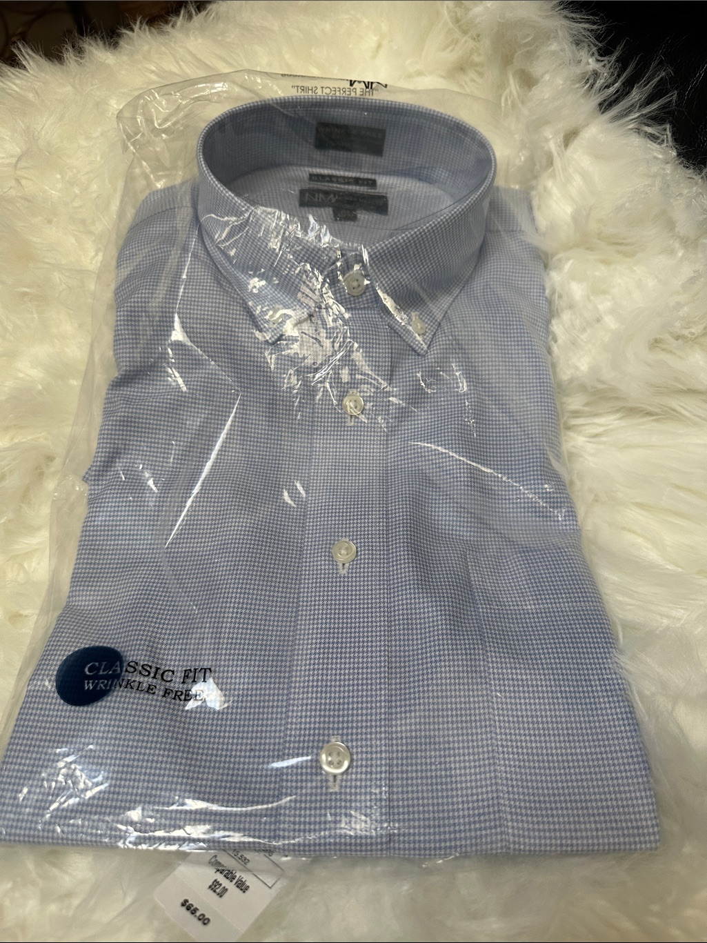 Neiman Marcus Light Blue Microcheck Men's Dress Shirt